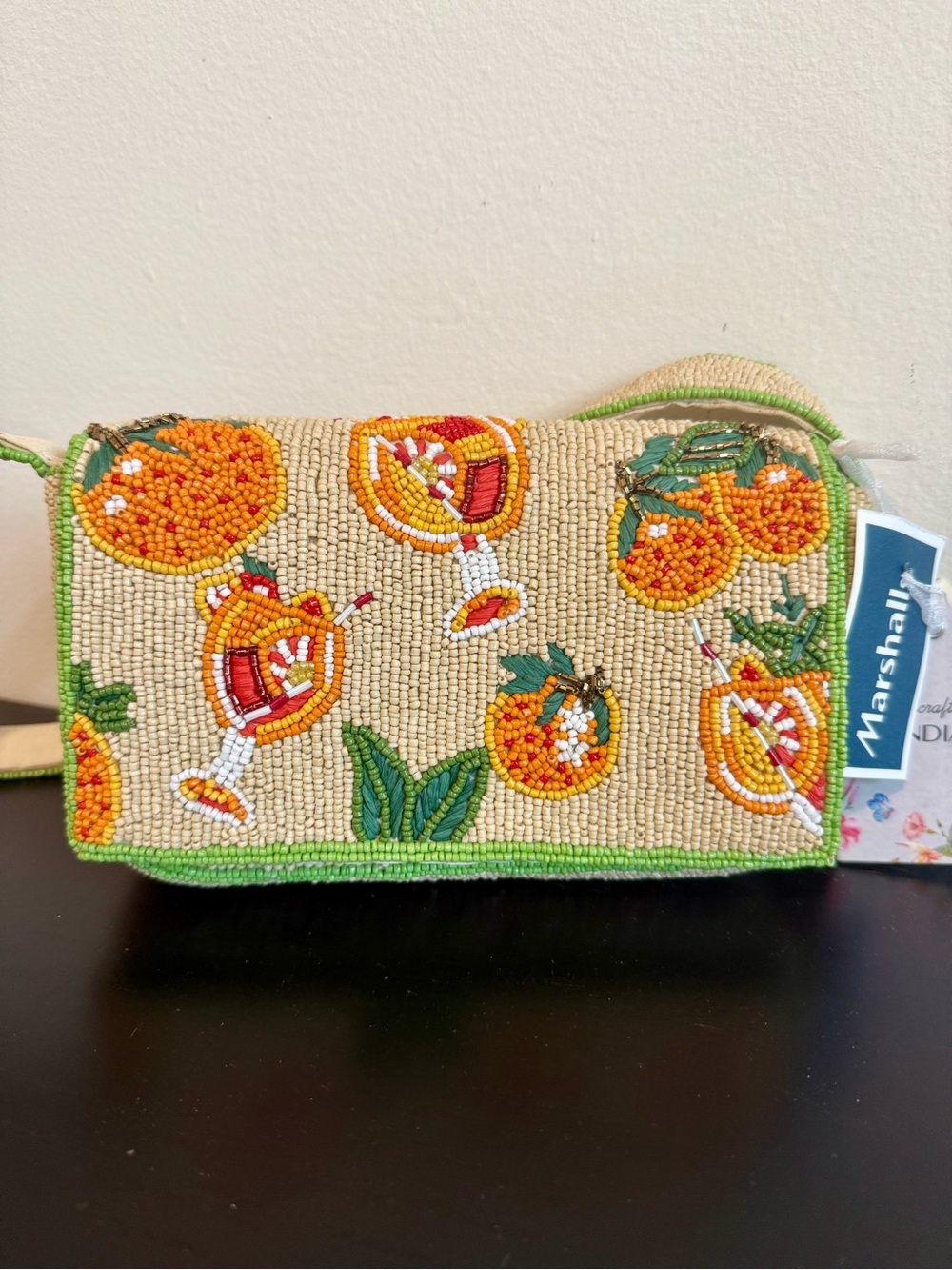 ~Viral~ Aperol Spritz Beaded Shoulder Bag